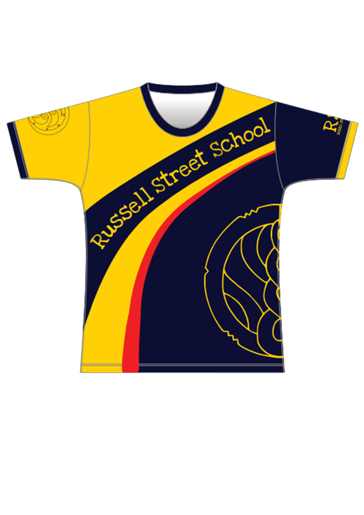Russell Street School Sports Tee Navy/Gold