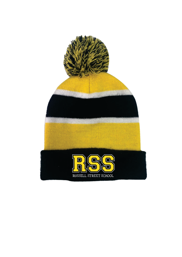 Russell Street School Pom Pom Beanie Navy/Yellow